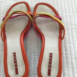 Prada kitten heel slide sandal